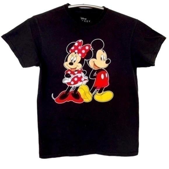 DISNEY | Women’s DISNEY Minnie & Mickey Mouse Black Shirt Size Small - Picture 1 of 5